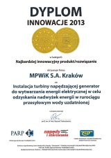 Dyplom Innowacje 2013 - Najbardziej innowacyjny produkt/rozwiązanie